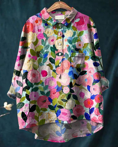 Lila Floral Print Blouse