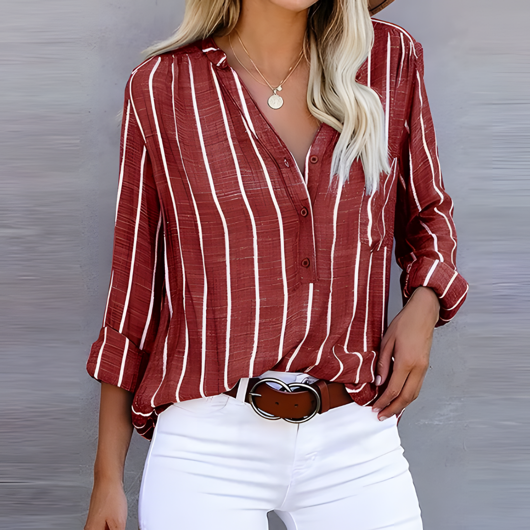 Bailey - Trendy Striped Women's Blouse