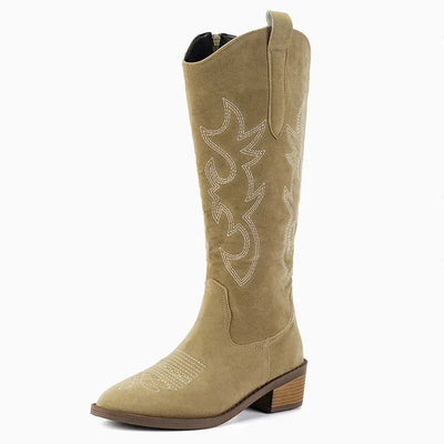 Claire - Retro embroidered western boots