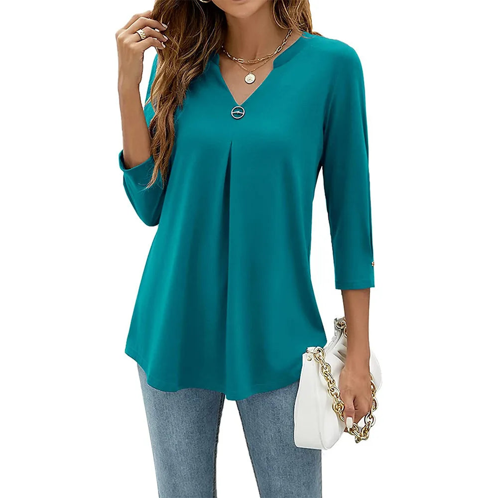 Elena Elegant Top With V-neck