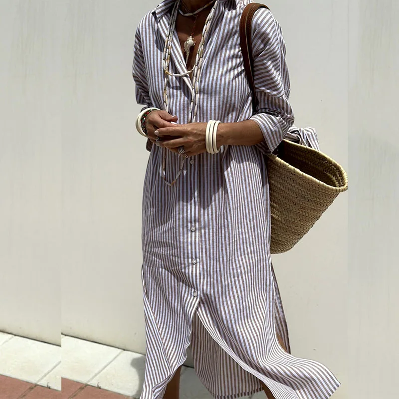 Sophie Striped Shirt Dress