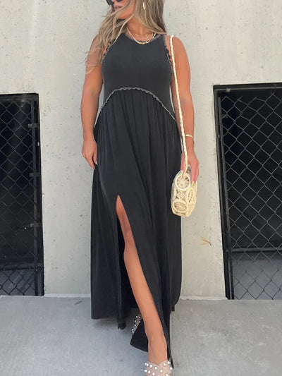 Slit Casual Simple Loose Maxi Long Dress