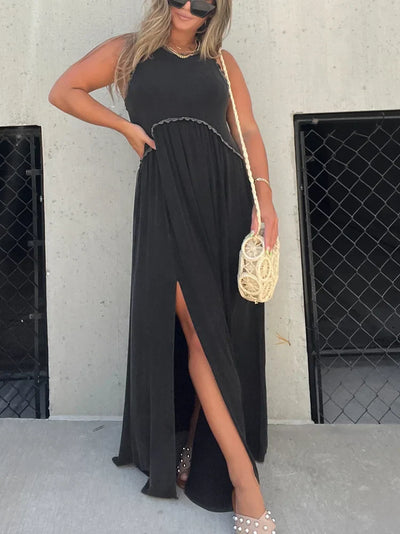 Slit Casual Simple Loose Maxi Long Dress