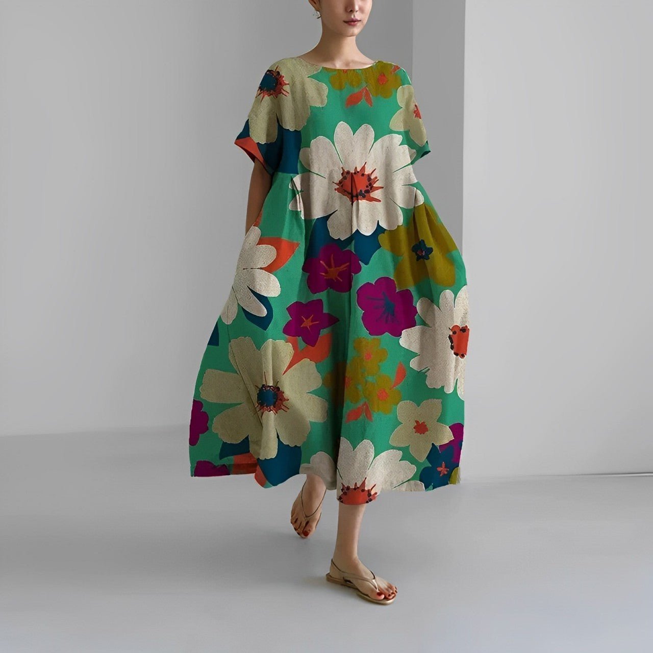 Claire Bohemian Floral Print Dress