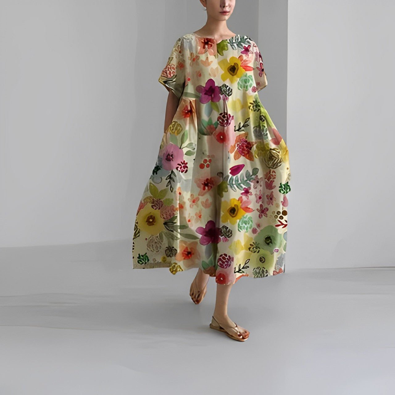 Claire Bohemian Floral Print Dress