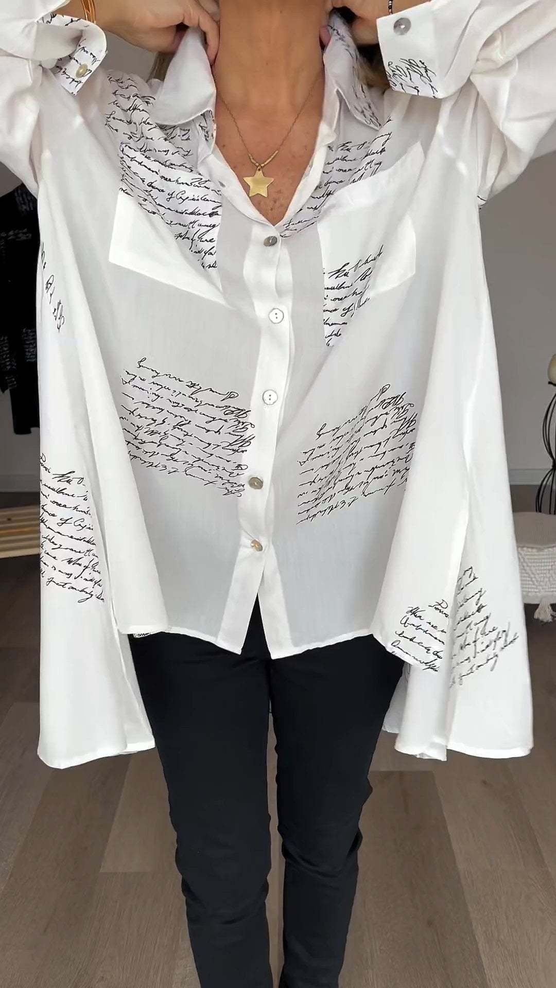 Callista Handwritten Button-Up Shirt