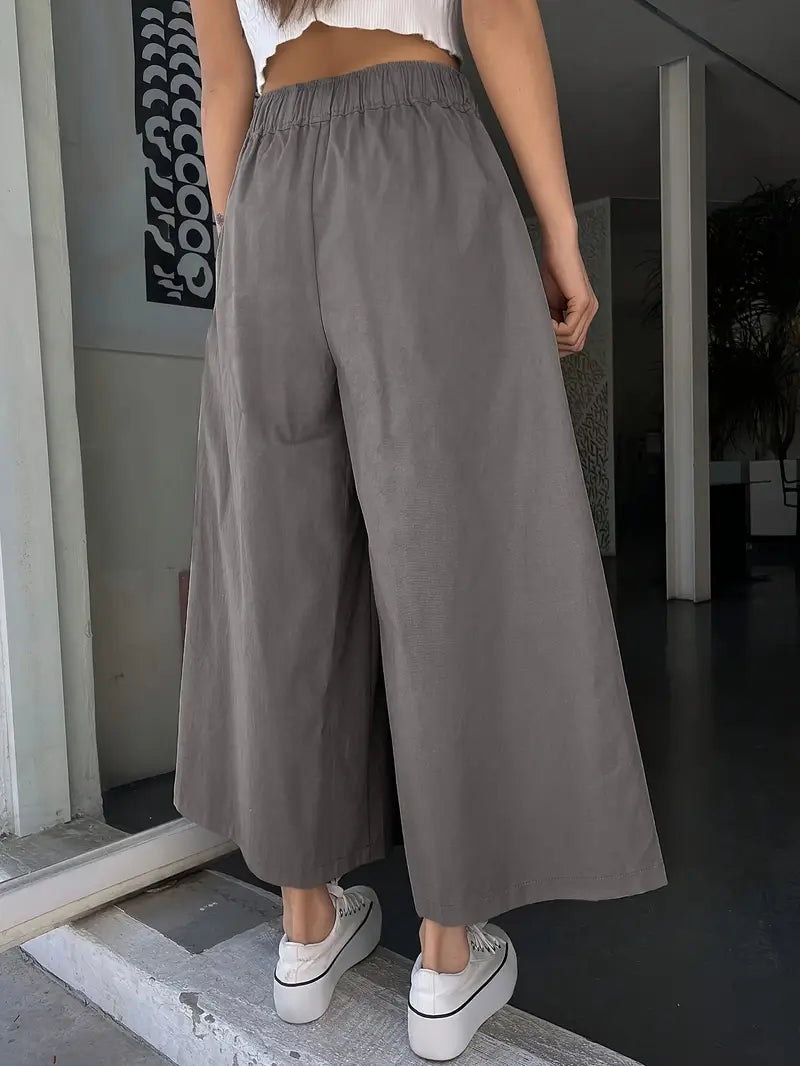 Grey long linen maxi skirt pockets pleated skirts