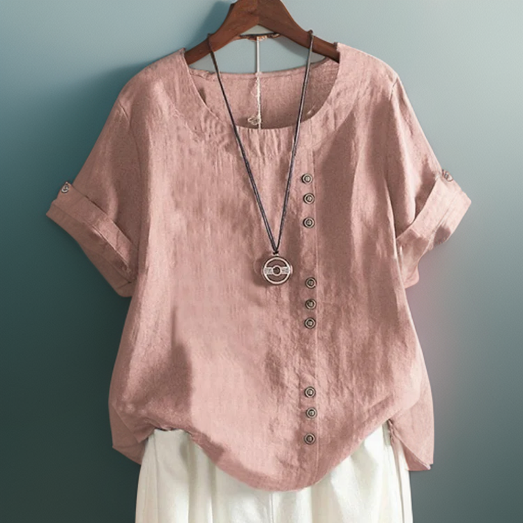 Joline - T-shirt with round neck and buttons