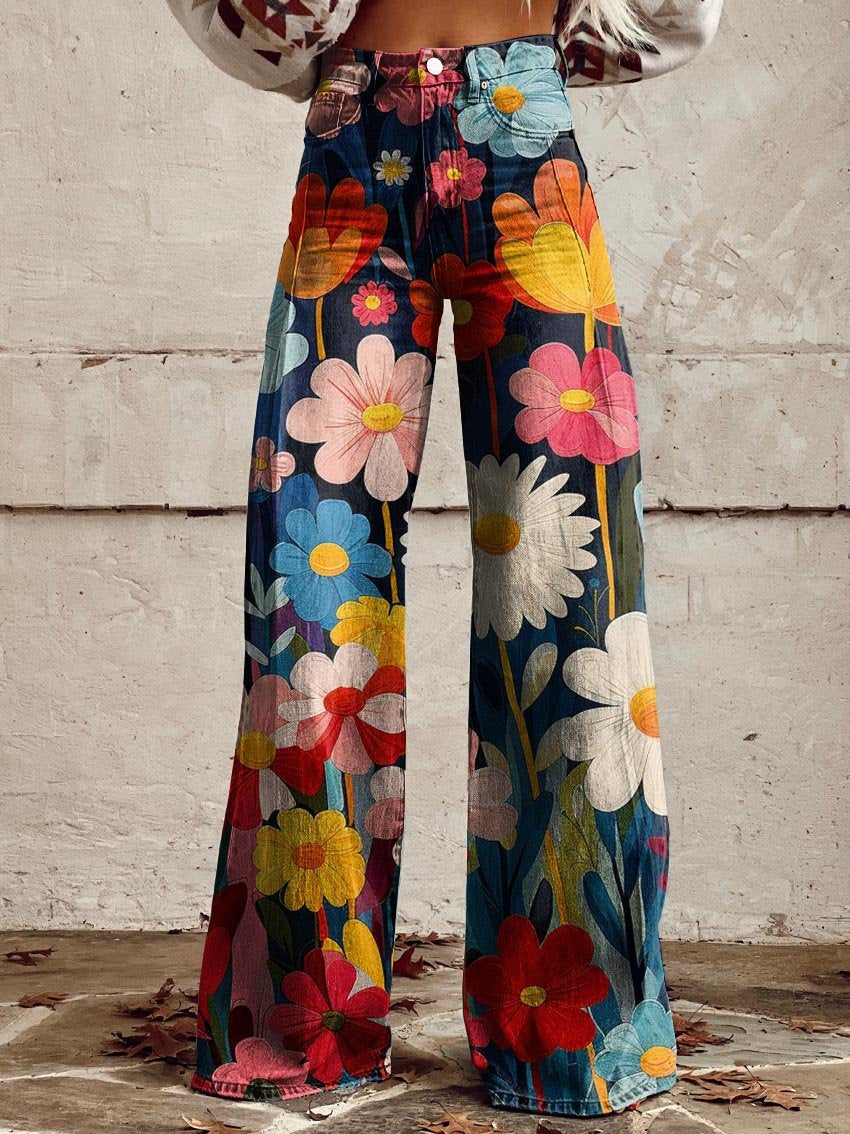 Julia™ - Flower Power wide leg trousers