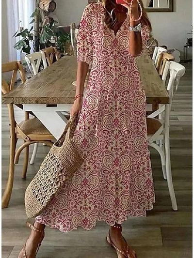 AURORA BOHO TUMMY COVERAGE DRESS